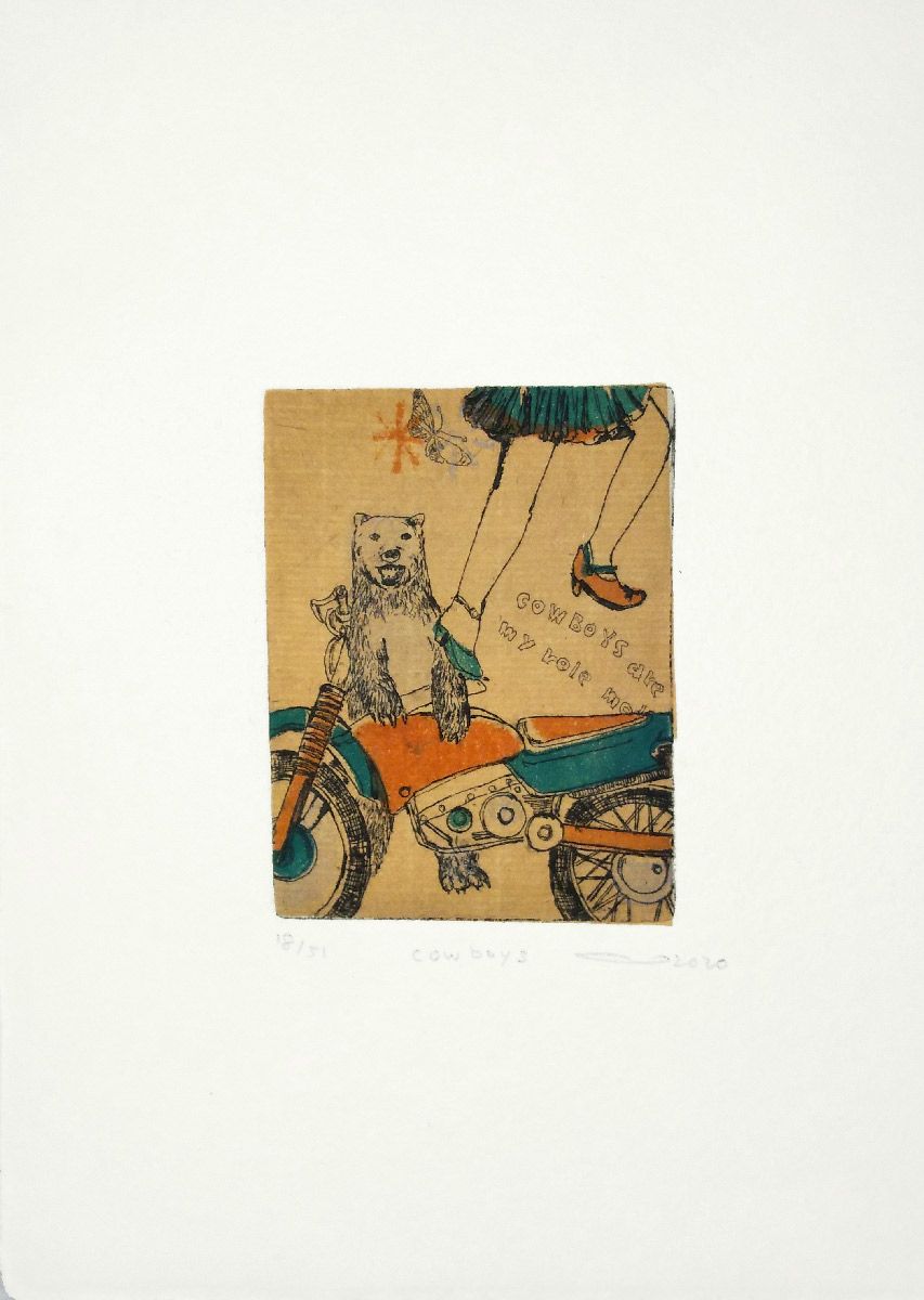 Editions d'art de ATSUKO ISHII a pour titre Cowboys style figuratif dim : ATSUKO ISHIIprix:40