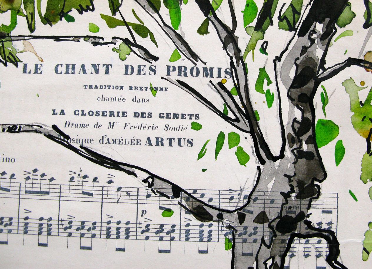 Dessin de CYRIL REGUERRE a pour titre LE CHANT DES PROMIS style figuratif dim : CYRIL REGUERREprix:130