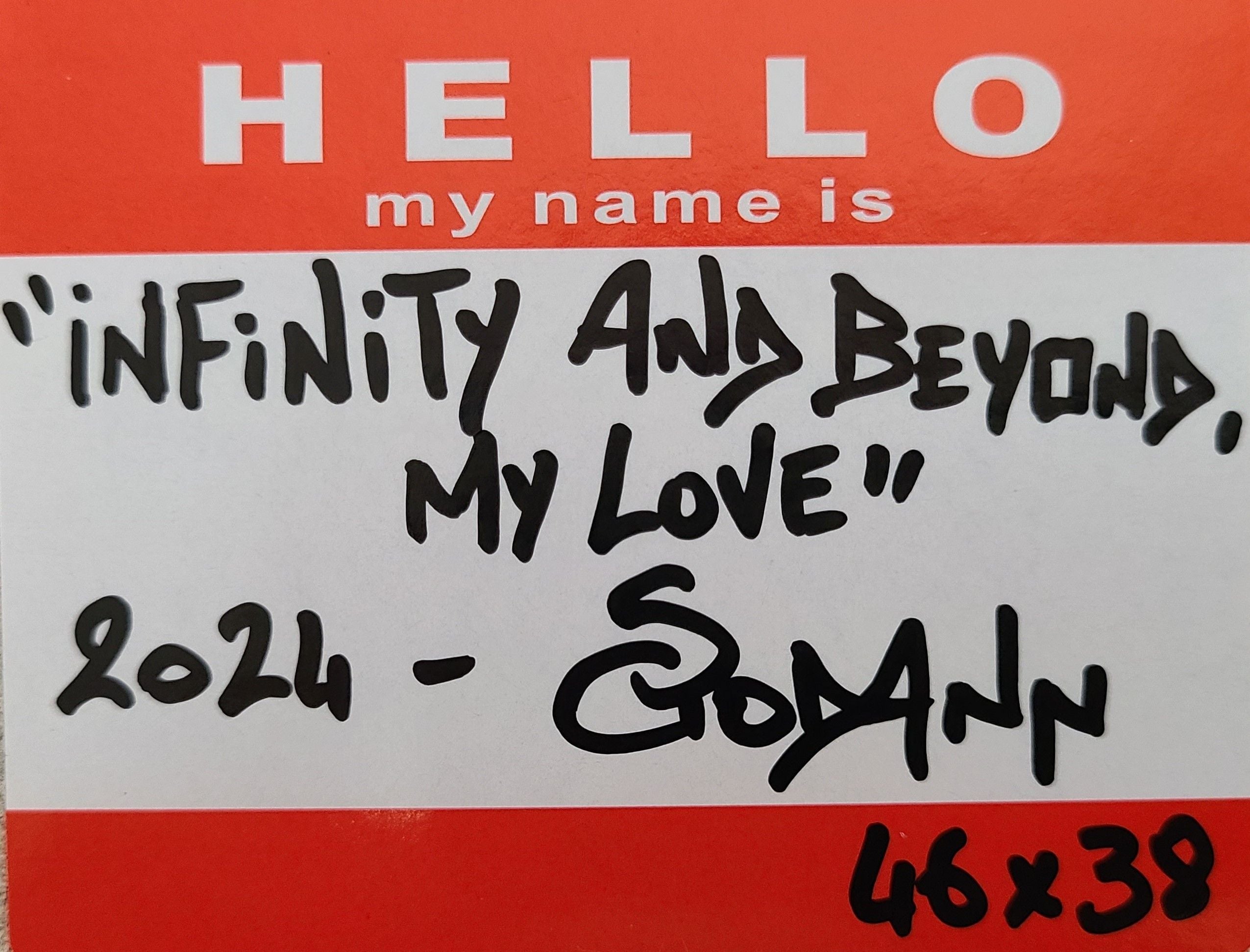 Tableau de Stephanie Godann a pour titre Infinity and beyond, my love style street art dim : Stephanie Godannprix:460