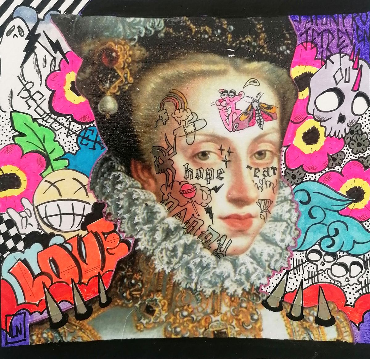 Dessin de LN LE PAPE a pour titre DADDY style street pop art dim : LN LE PAPEprix:50