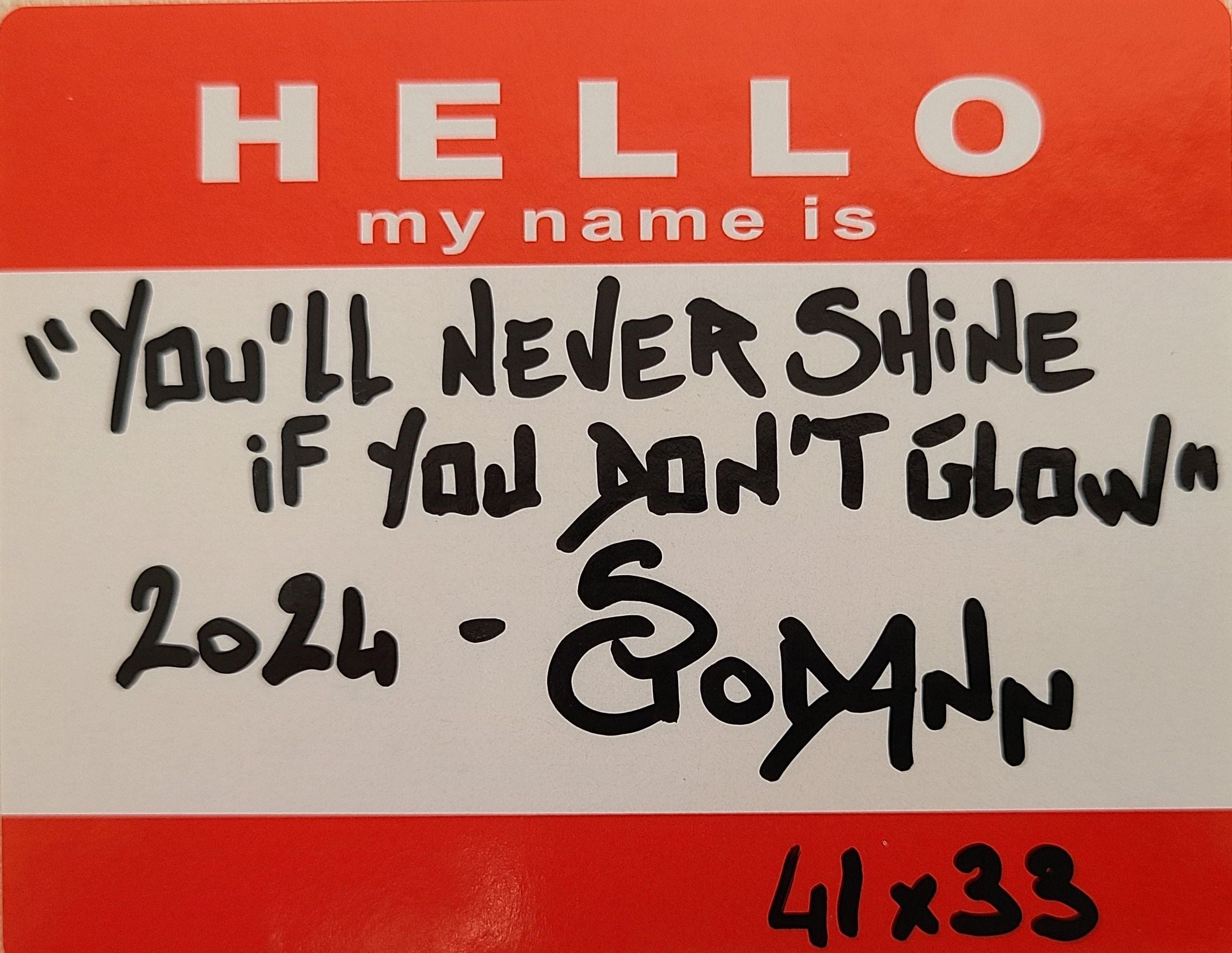 Tableau de Stephanie Godann a pour titre You'll never shine if you don't glow style street art dim : Stephanie Godannprix:410