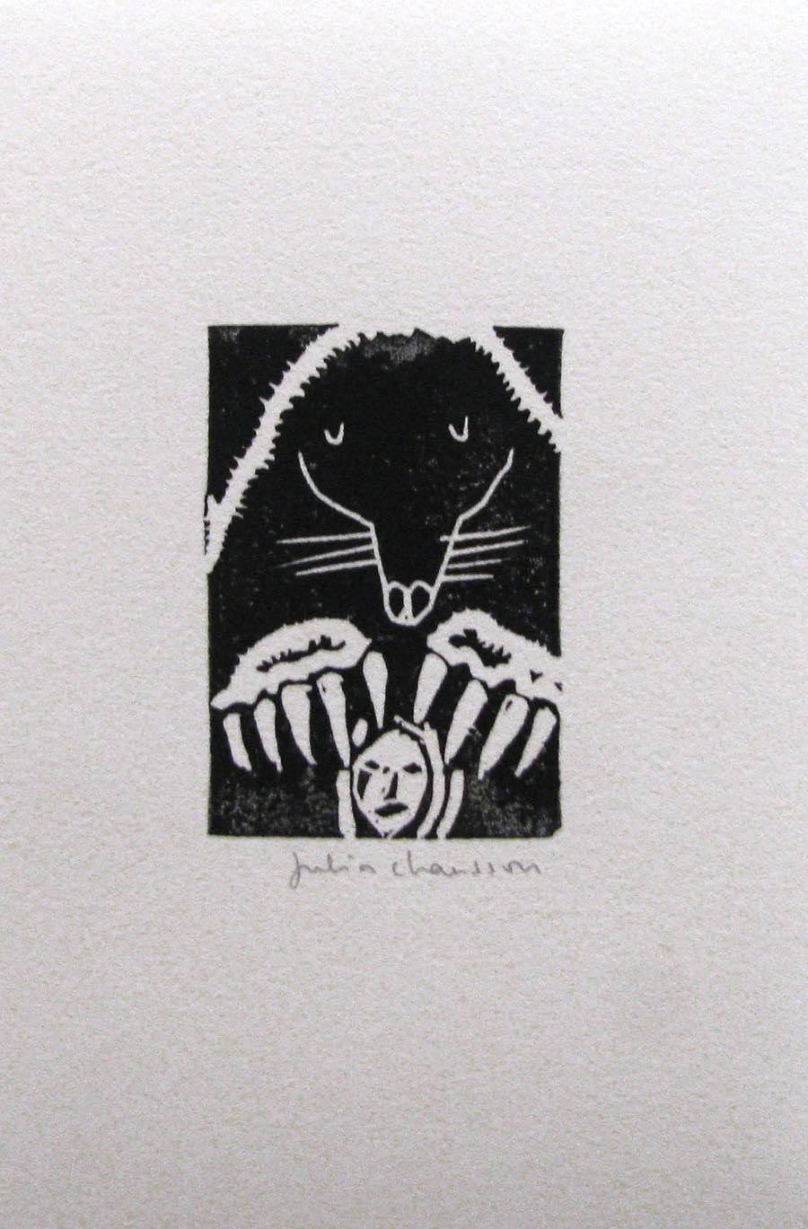 Editions d'art de JULIA CHAUSSON a pour titre UNE TAUPE À PELISSE style figuratif dim : JULIA CHAUSSONprix:22