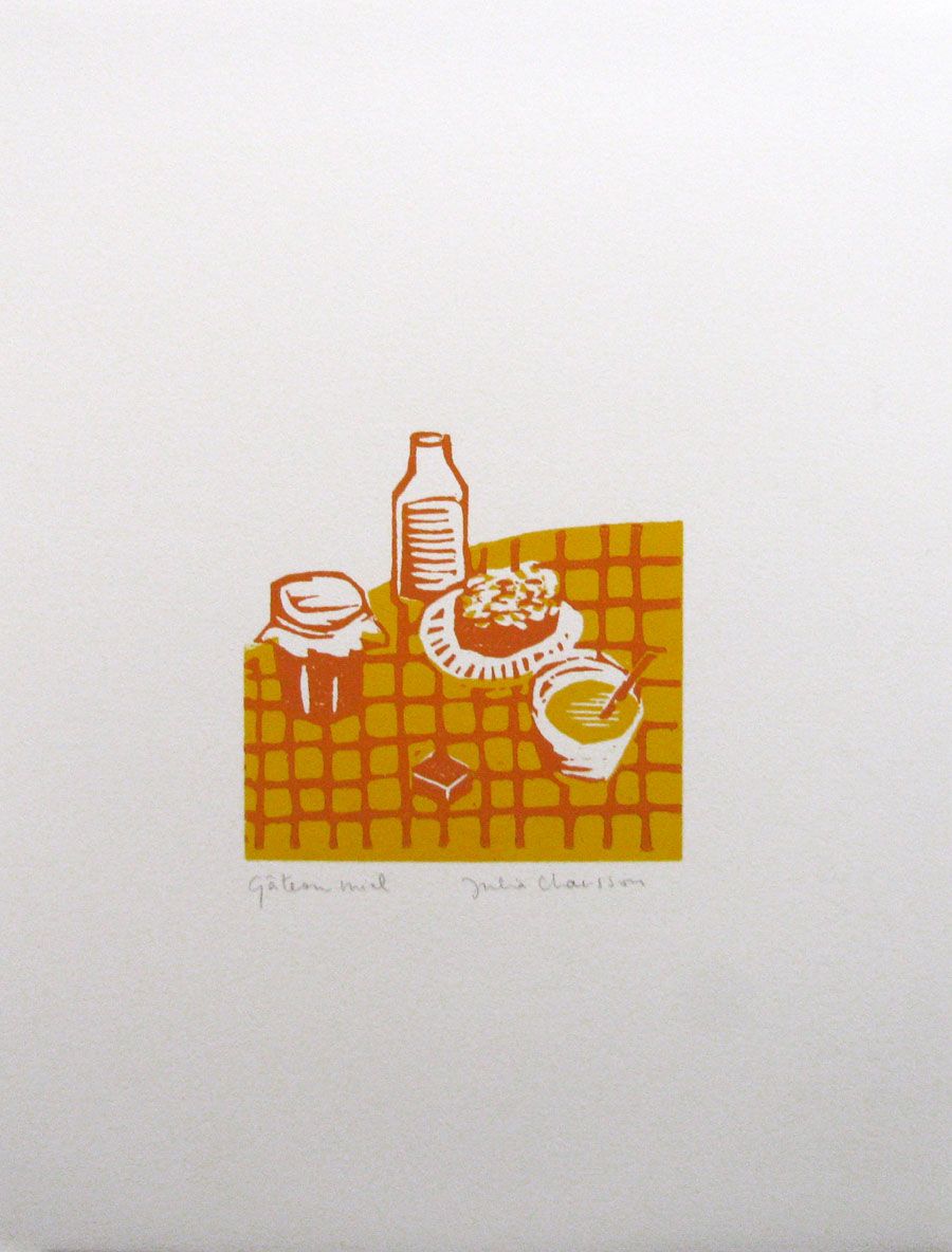 Editions d'art de JULIA CHAUSSON a pour titre GATEAU MIEL style figuratif dim : JULIA CHAUSSONprix:40