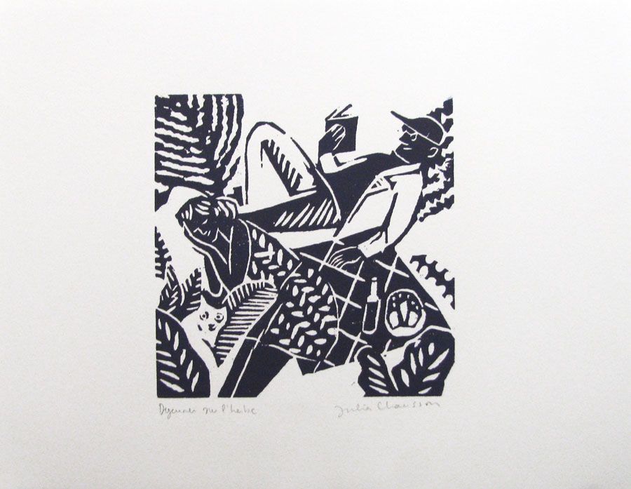 Editions d'art de JULIA CHAUSSON a pour titre DEJEUNER SUR L HERBE style figuratif dim : JULIA CHAUSSONprix: