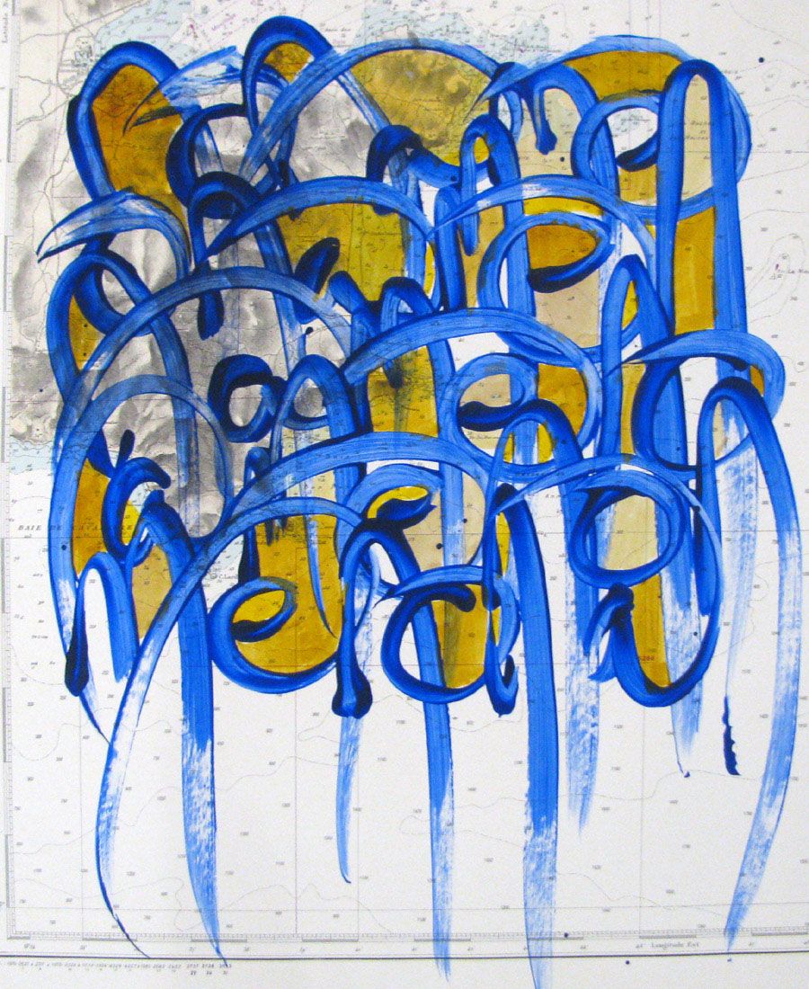 Dessin de STEPHANE RIME a pour titre NO NAME CARTE MARITIME N°8 style abstrait dim : STEPHANE RIMEprix: