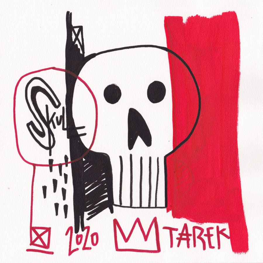 Dessin de TAREK a pour titre SKULL style graphique dim : TAREKprix: