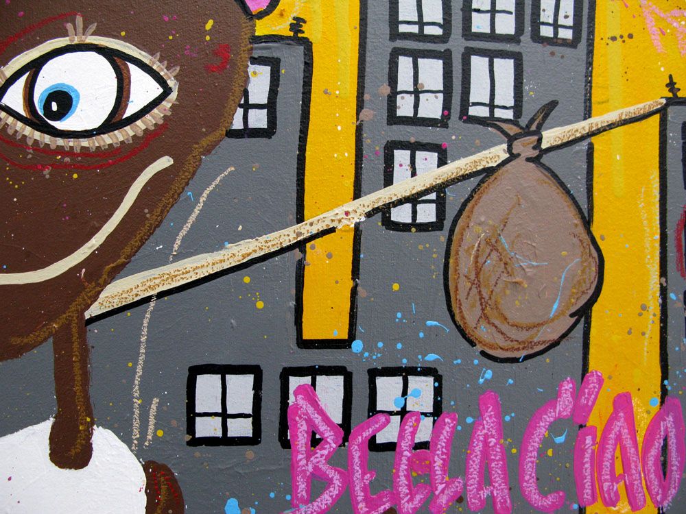 Tableau de DIDIER GOMEZ a pour titre BELLA CIAO style graphique dim : DIDIER GOMEZprix:350