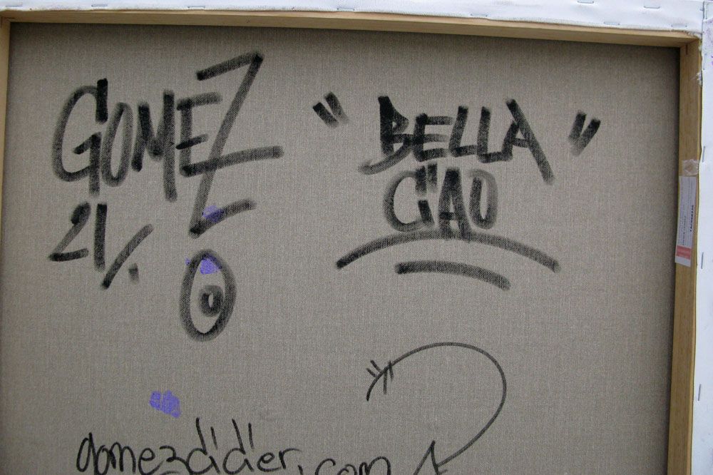 Tableau de DIDIER GOMEZ a pour titre BELLA CIAO style graphique dim : DIDIER GOMEZprix:350