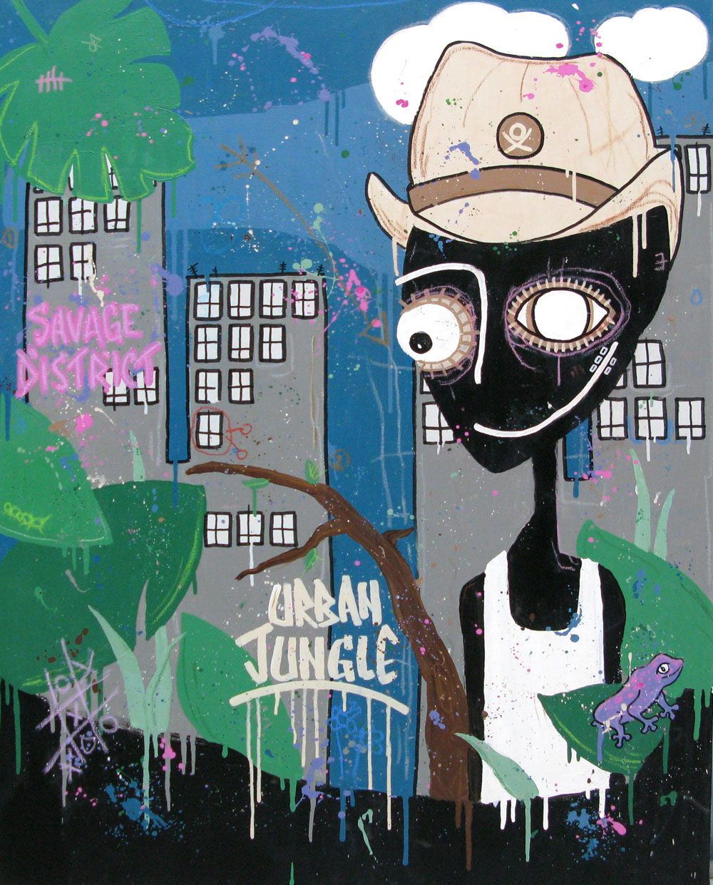 Tableau de DIDIER GOMEZ a pour titre URBAN JUNGLE style graphique dim : DIDIER GOMEZprix:950