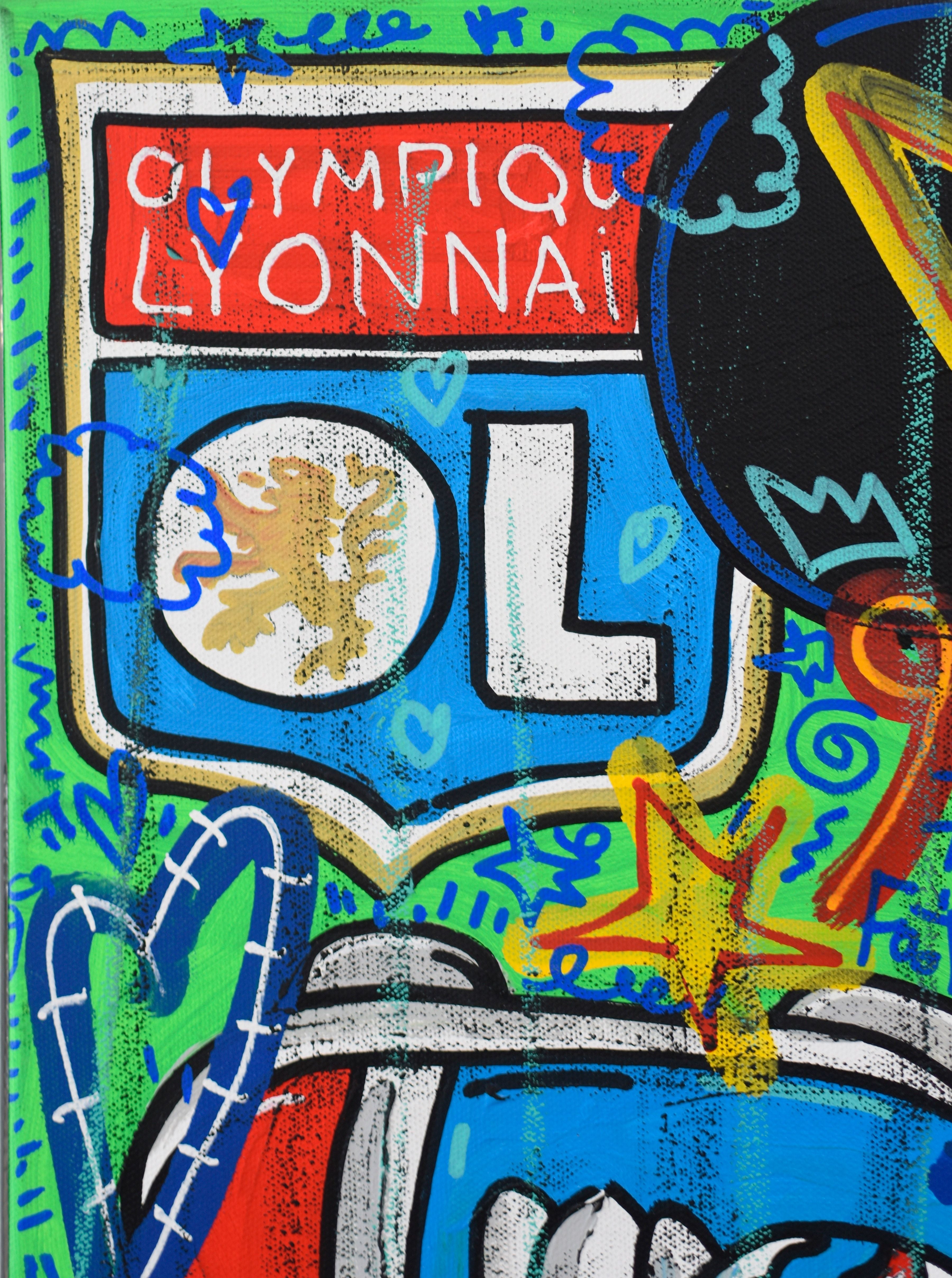 Tableau de RICO SAB a pour titre OL Goal style street pop art, street art dim : RICO SABprix:320