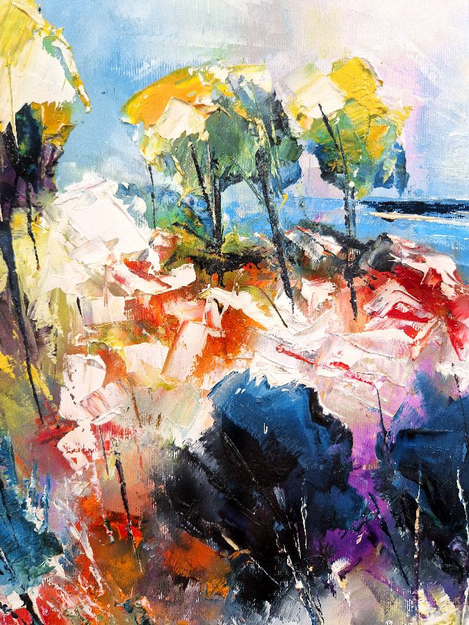Tableau de PHIL a pour titre Dans les calanques style abstrait dim : PHILprix:700