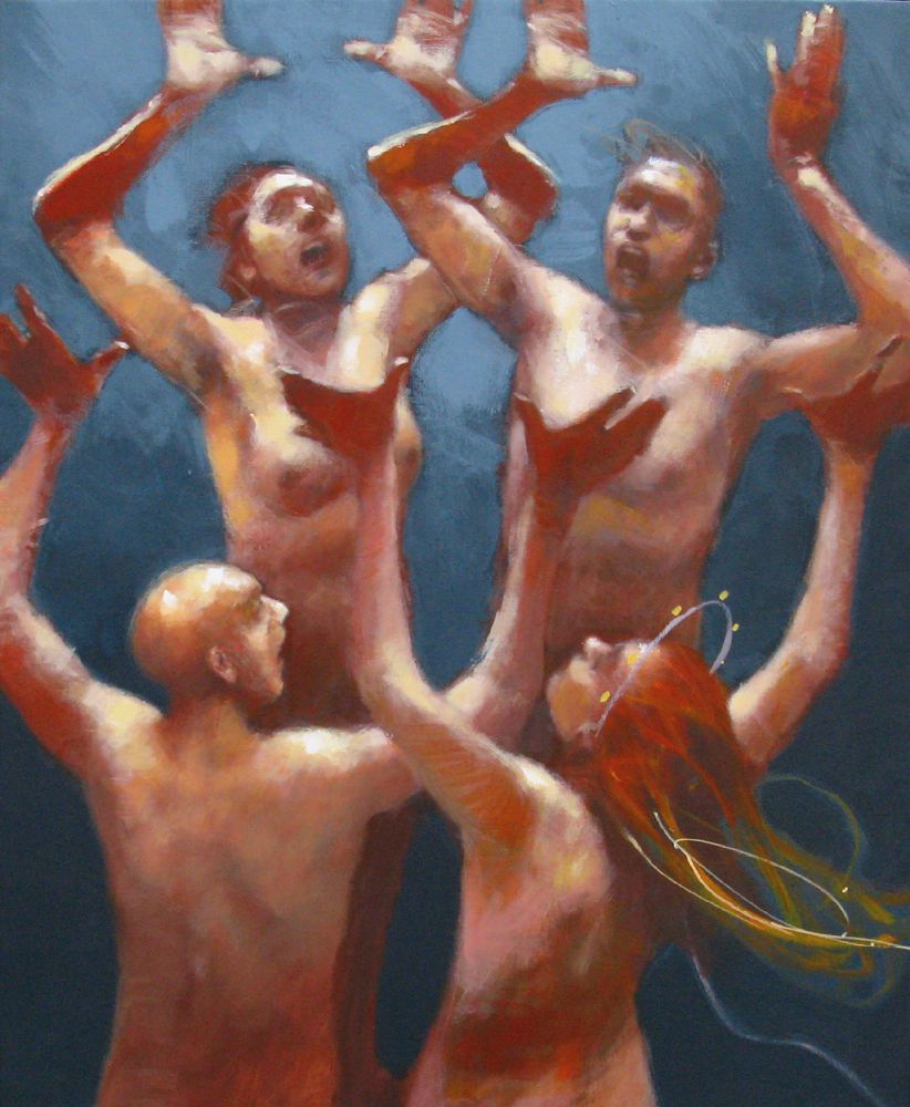 Tableau de MASSEBEUF Olivier a pour titre Divine grace won't fall from heaven style figuratif dim : MASSEBEUF Olivierprix:800