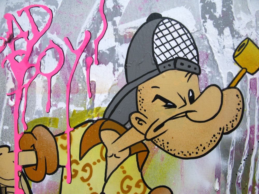 Tableau de JUG a pour titre DOGEYE style street pop art dim : JUGprix:900