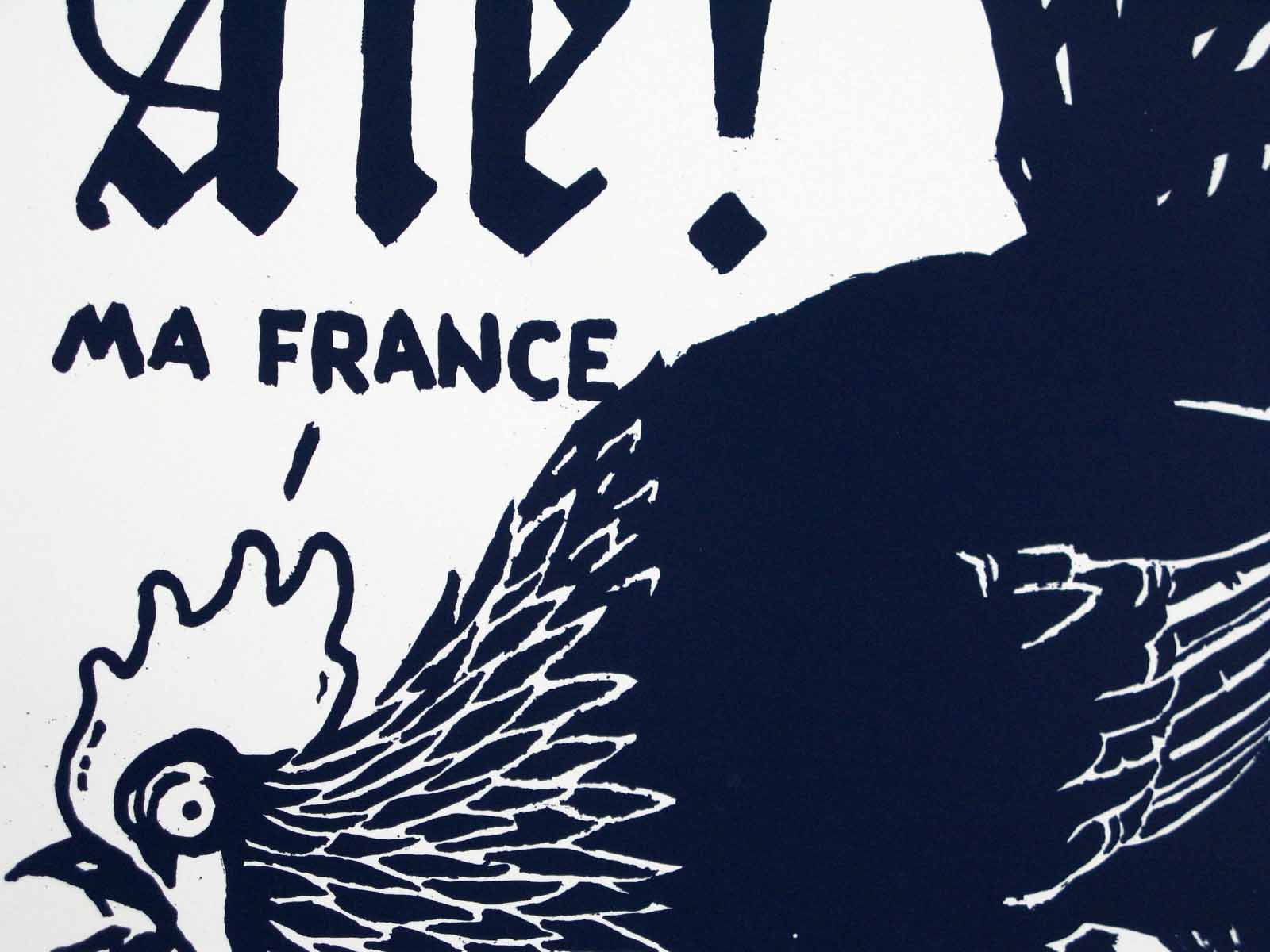 Editions d'art de DUGUDUS a pour titre AIE MA FRANCE (numéroté) style graphique dim : DUGUDUSprix:50
