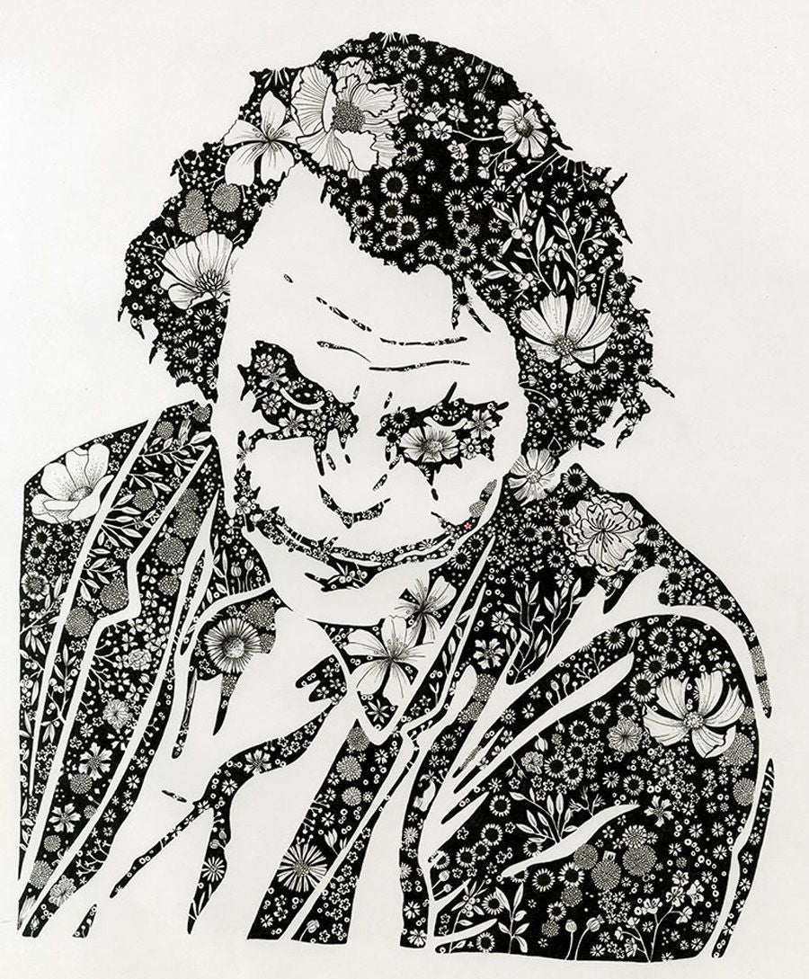 Editions d'art de CAMILLE POLI a pour titre FLOWER JOKER I style figuratif, graphique dim : CAMILLE POLIprix:90