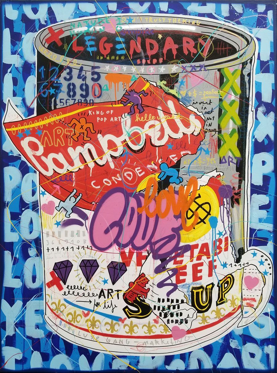 Editions d'art de JISBAR a pour titre LEGENDARY CAMPBELL style street pop art, graphique dim : JISBARprix:290