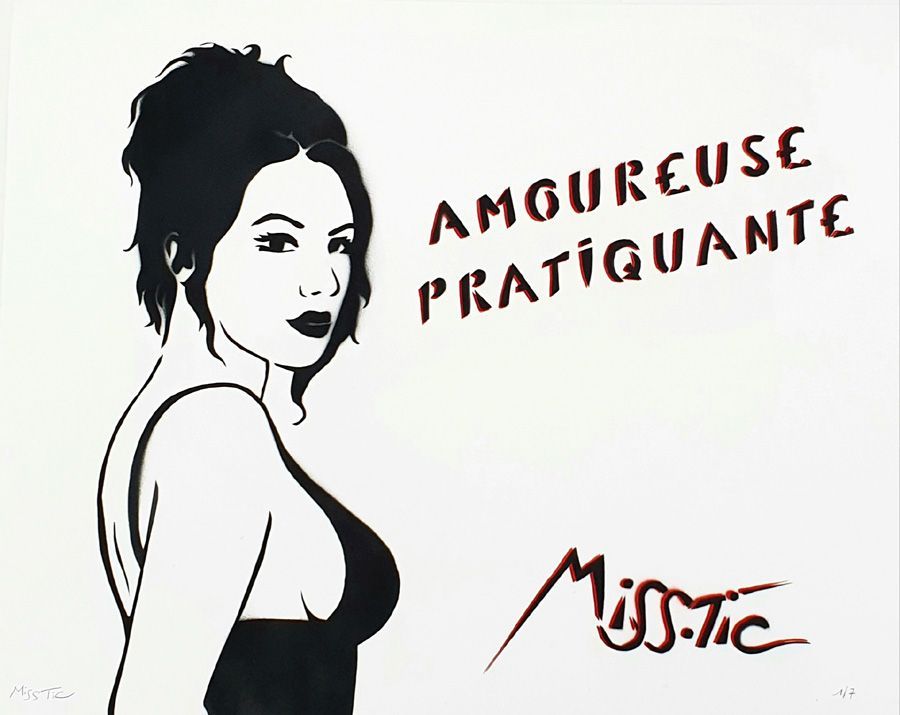 Editions d'art de MISS TIC a pour titre AMOUREUSE PRATIQUANTE style figuratif dim : MISS TICprix:7000