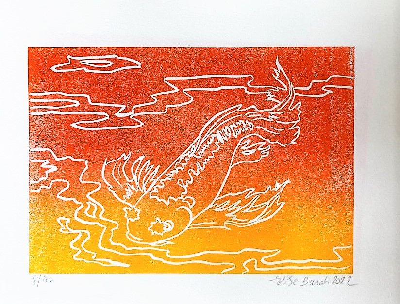 Dessin de ELISE BARAT a pour titre CARPE KOI style figuratif dim : ELISE BARATprix:30