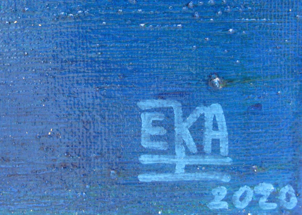 Tableau de ELKA a pour titre BLEU # style abstrait dim : ELKAprix: