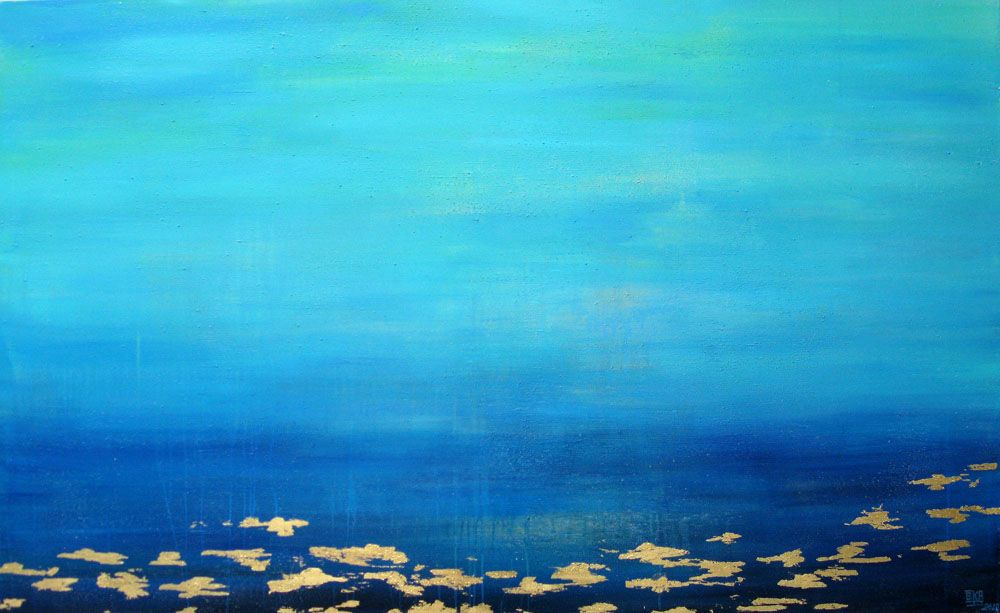 Tableau de ELKA a pour titre BLEU # style abstrait dim : ELKAprix: