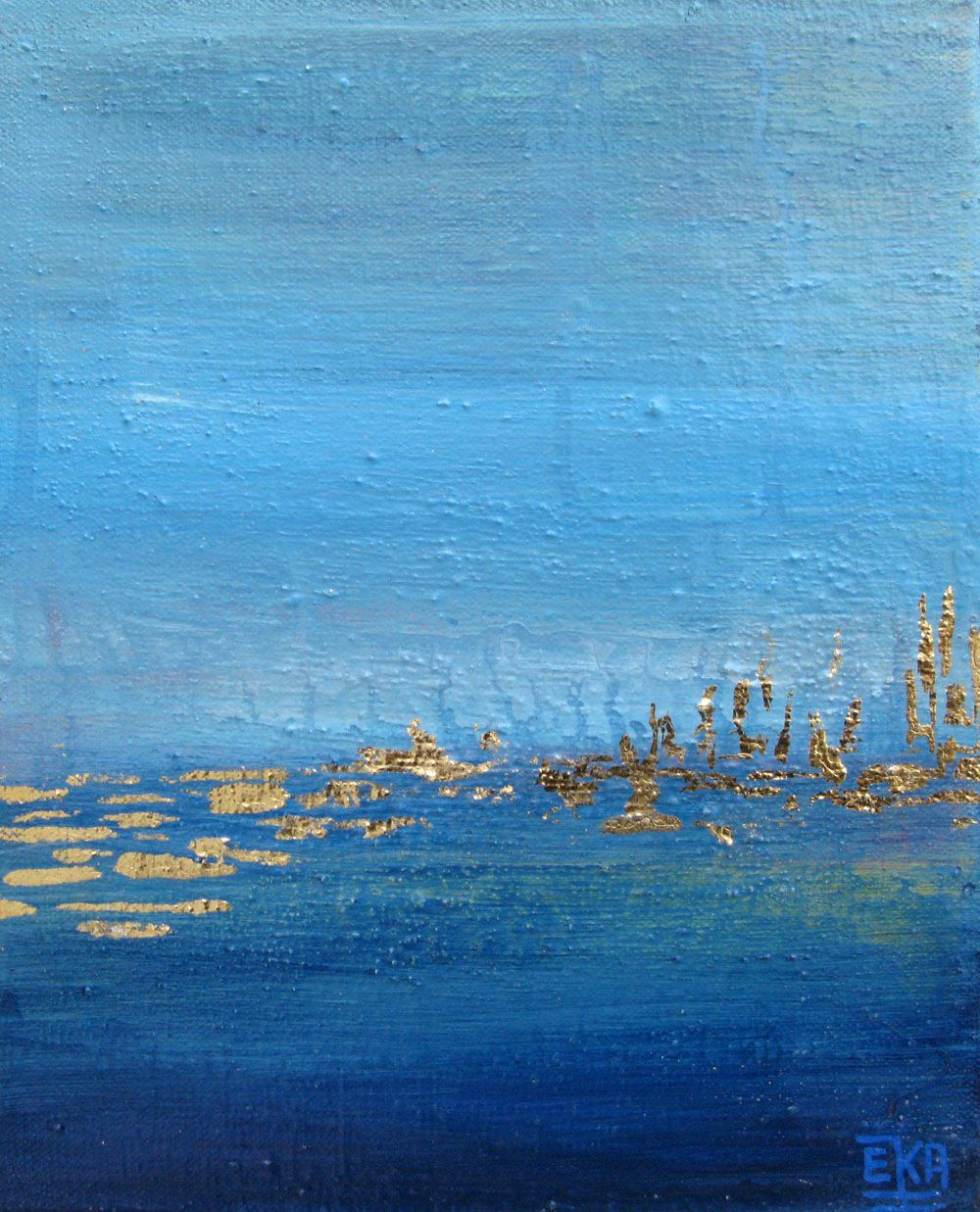 Tableau de ELKA a pour titre BLEU # style abstrait dim : ELKAprix: