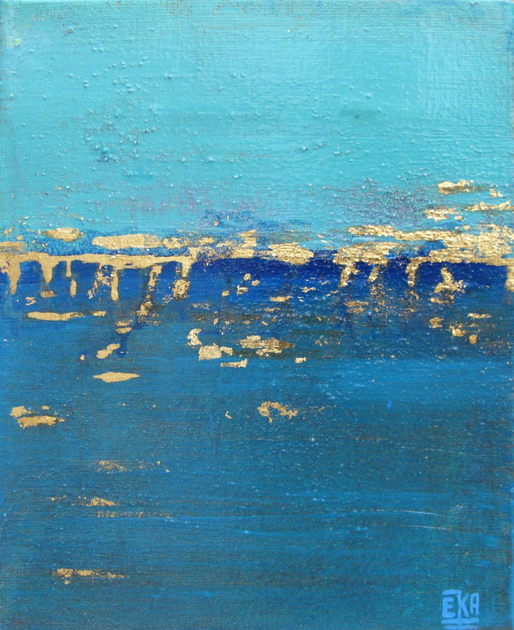 Tableau de ELKA a pour titre BLEU # style abstrait dim : ELKAprix: