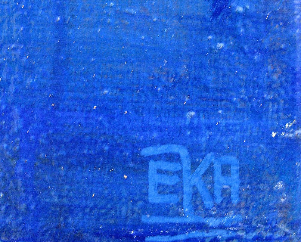 Tableau de ELKA a pour titre BLEU # style abstrait dim : ELKAprix: