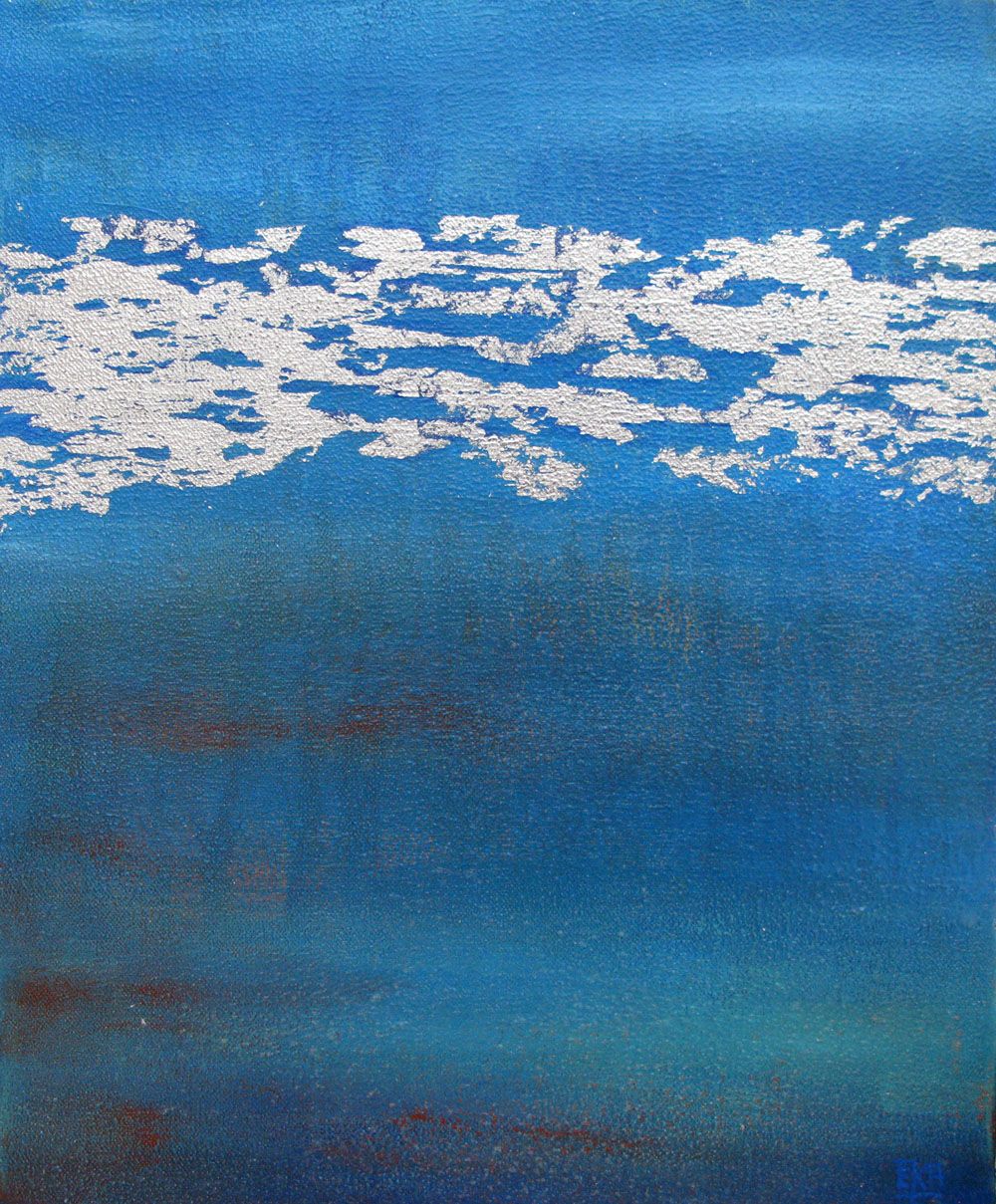 Tableau de ELKA a pour titre BLEU # style abstrait dim : ELKAprix: