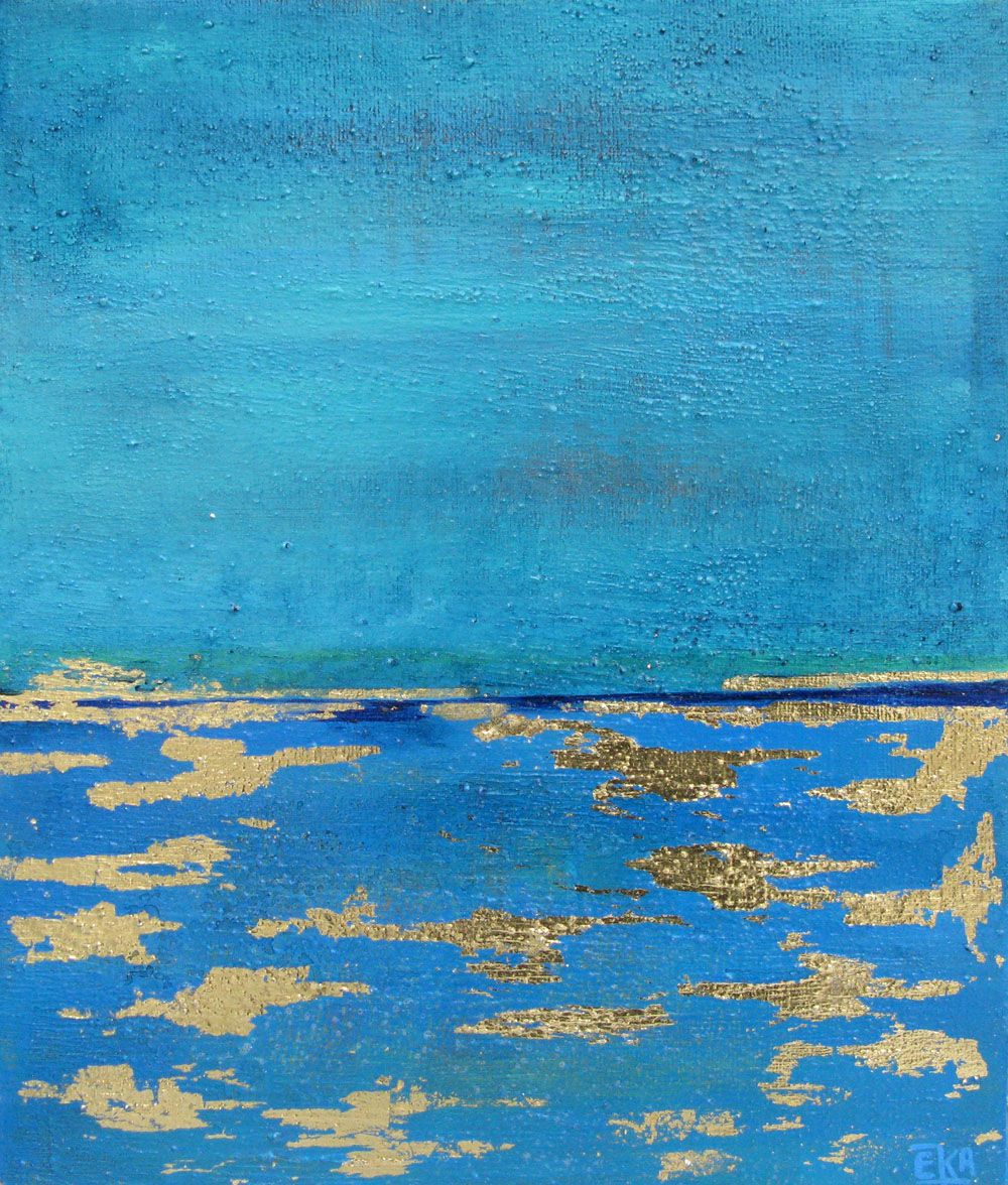 Tableau de ELKA a pour titre BLEU # style abstrait dim : ELKAprix: