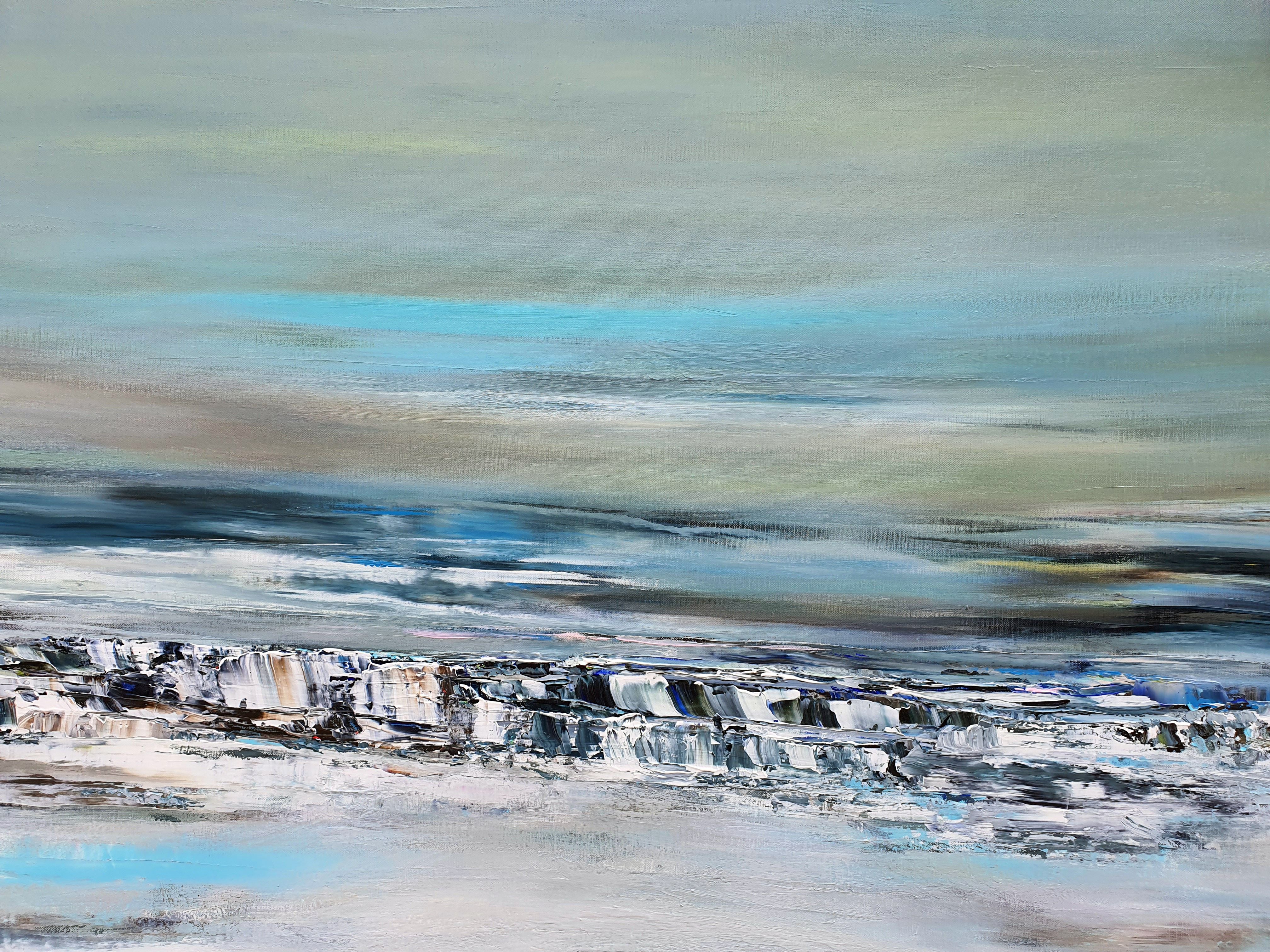 Tableau de RUELLE NICOLAS a pour titre PAYSAGE ABSTRAIT: ENTRE DEUX MONDES style abstrait dim : RUELLE NICOLASprix:1700