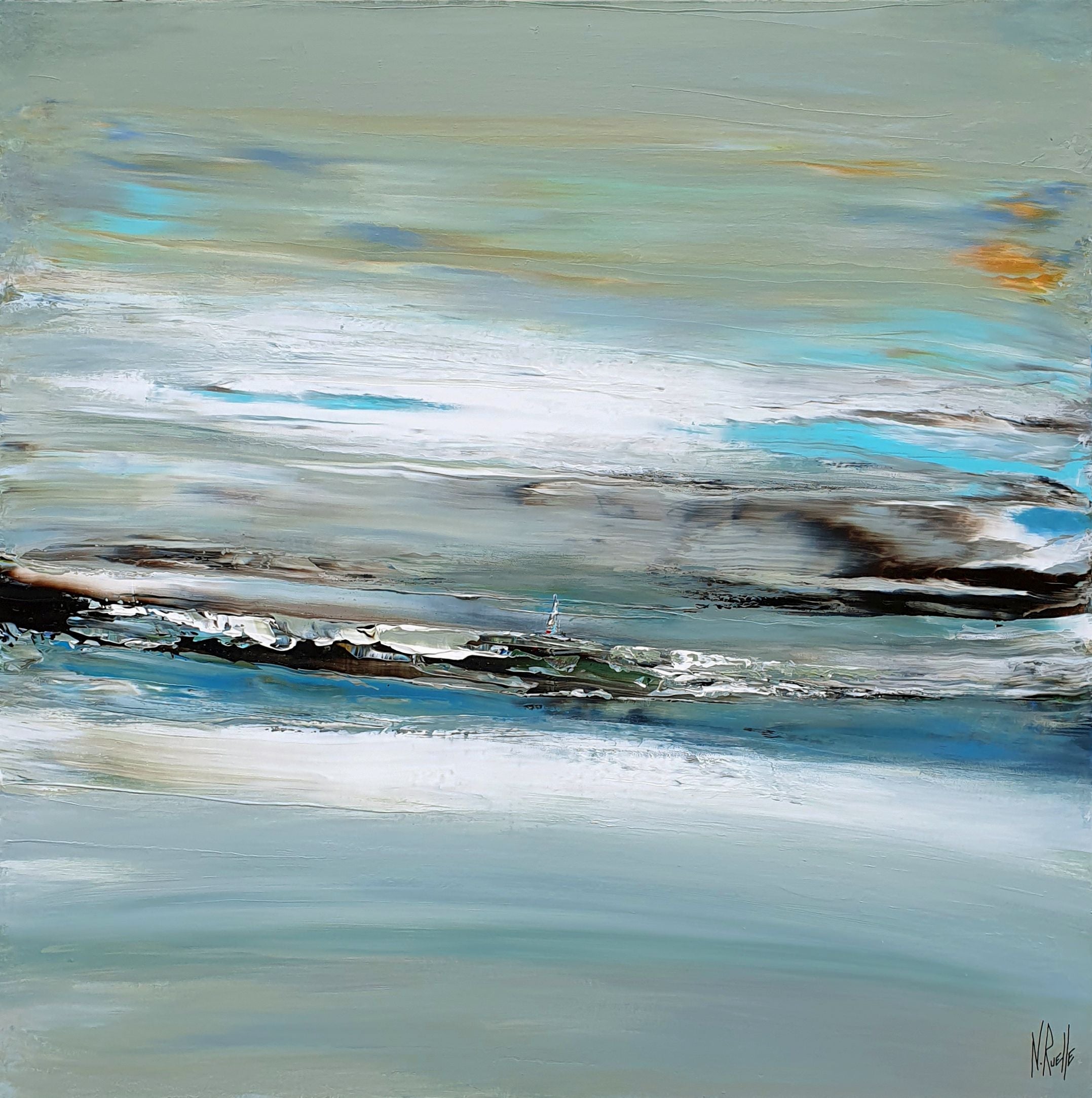 Tableau de RUELLE NICOLAS a pour titre ESCAPE style abstrait dim : RUELLE NICOLASprix:750