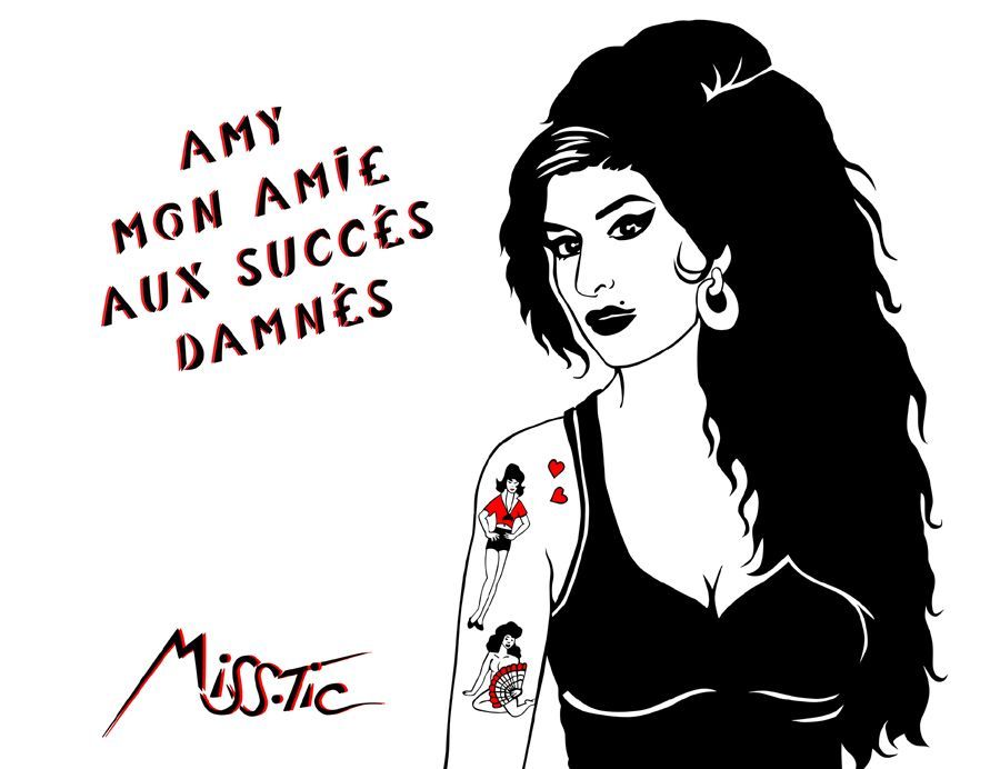 Editions d'art de MISS TIC a pour titre AMY MON AMIE AUX SUCCÈS DAMNÉS style figuratif dim : MISS TICprix:3500