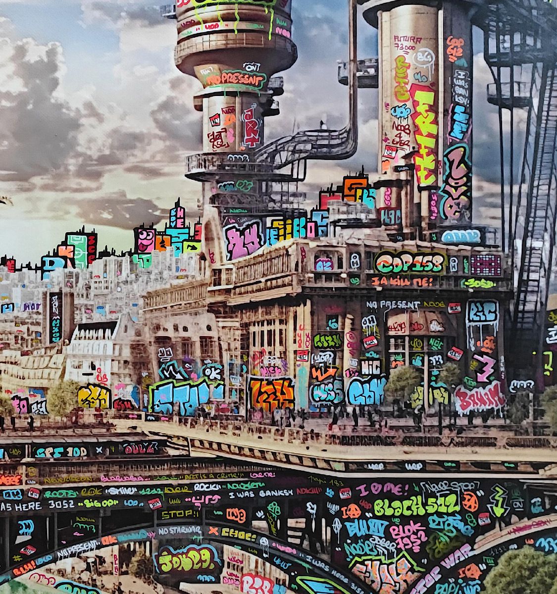 Editions d'art de BLACH a pour titre Paris IA style graffiti, street art dim : BLACHprix:260