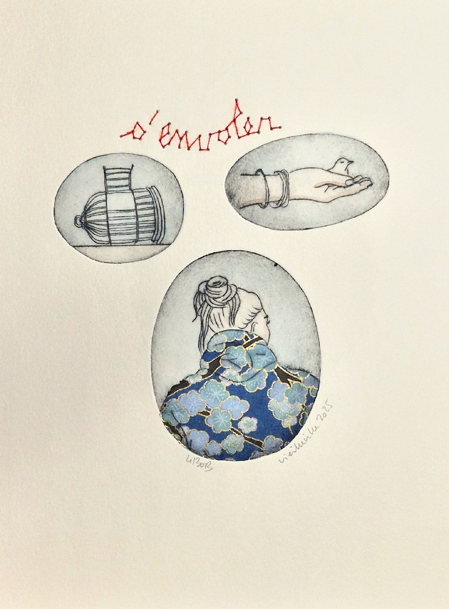 Editions d'art de NAVIEILLEVILLE a pour titre S'envoler style figuratif, graphique dim : NAVIEILLEVILLEprix:42