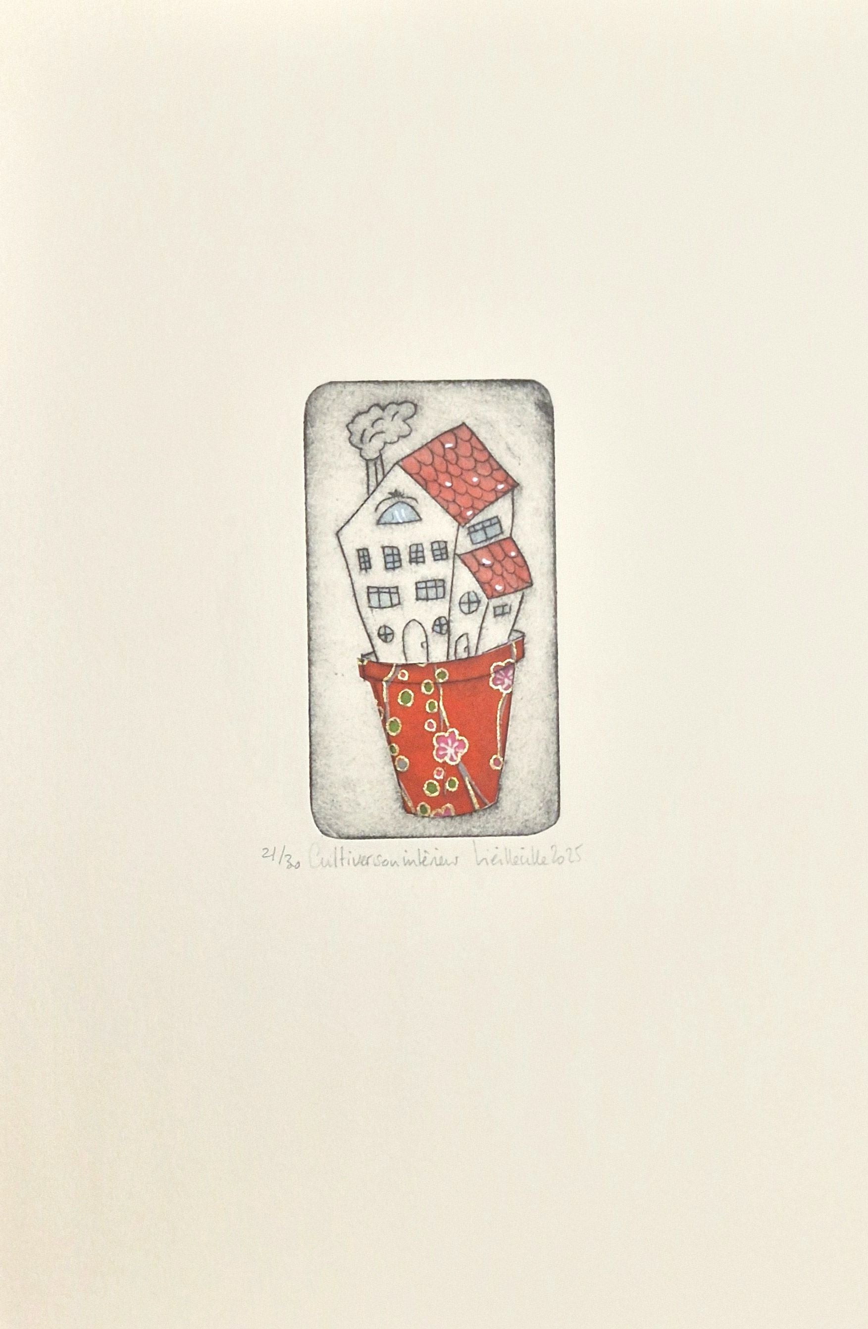 Editions d'art de NAVIEILLEVILLE a pour titre Cultiver son intérieur style figuratif, graphique dim : NAVIEILLEVILLEprix:28