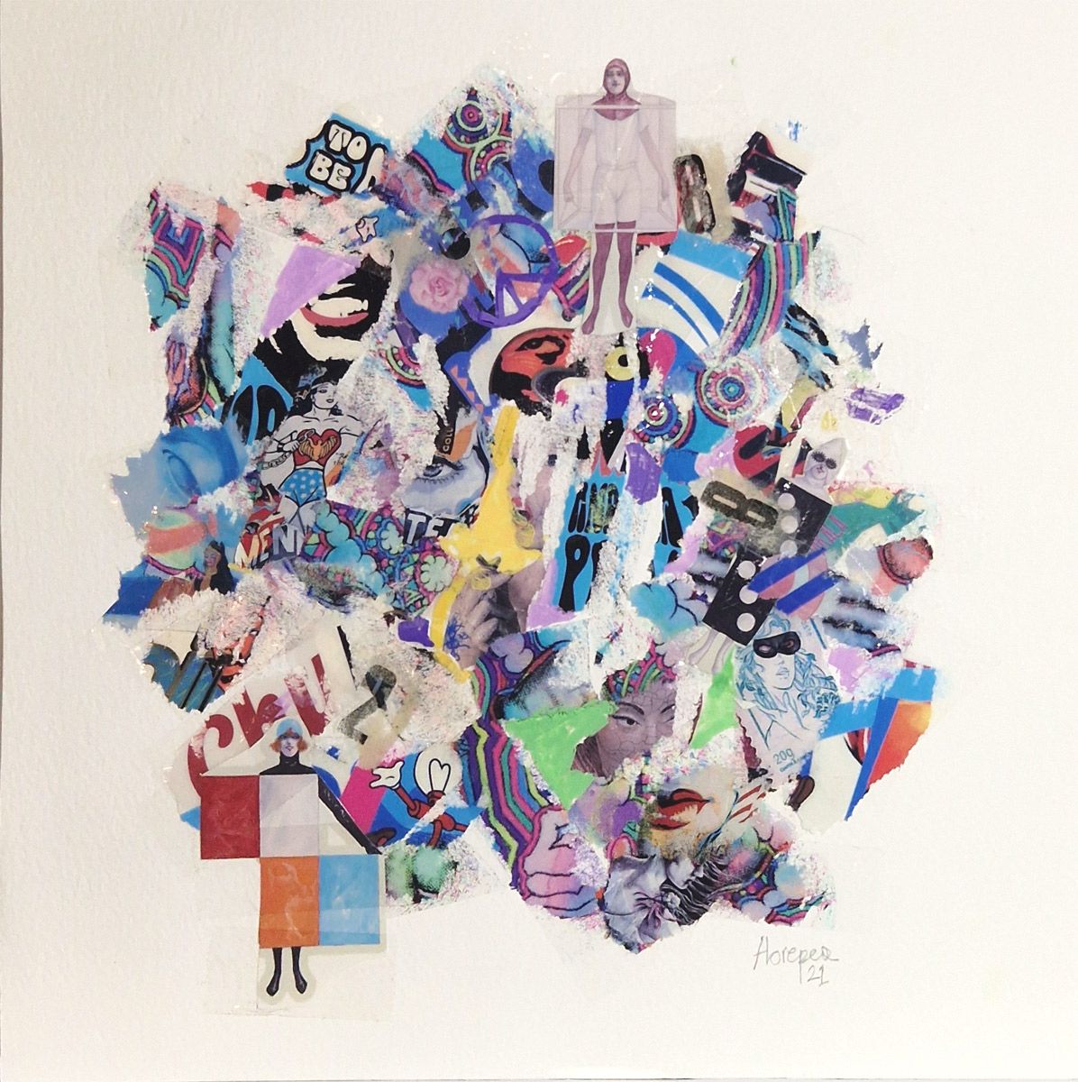Editions d'art de FLOREPEA a pour titre sans titre style street art, graphique dim : FLOREPEAprix:100