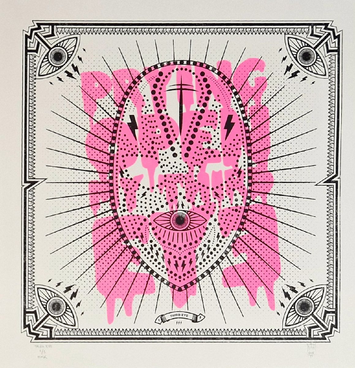 Editions d'art de JIBE a pour titre THIRD EYE (Pink) style graphique dim : JIBEprix:80