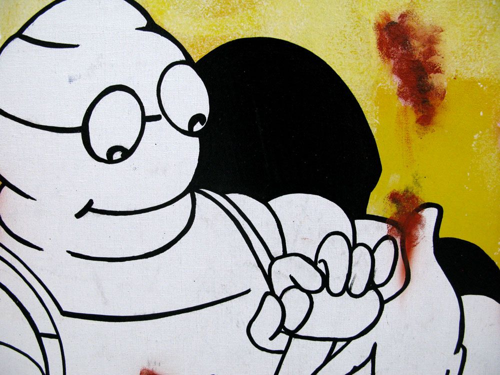 Tableau de JUG a pour titre Emergency style street pop art dim : JUGprix:900