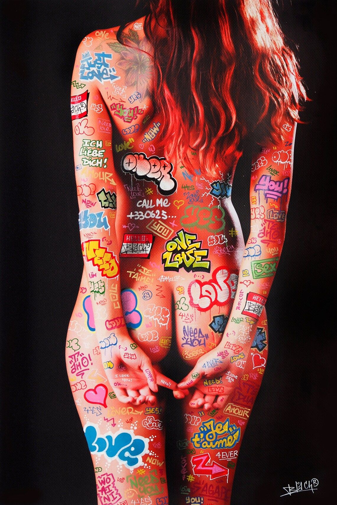 Editions d'art de BLACH a pour titre Erotic Graffiti Couleur style street art dim : BLACHprix:100