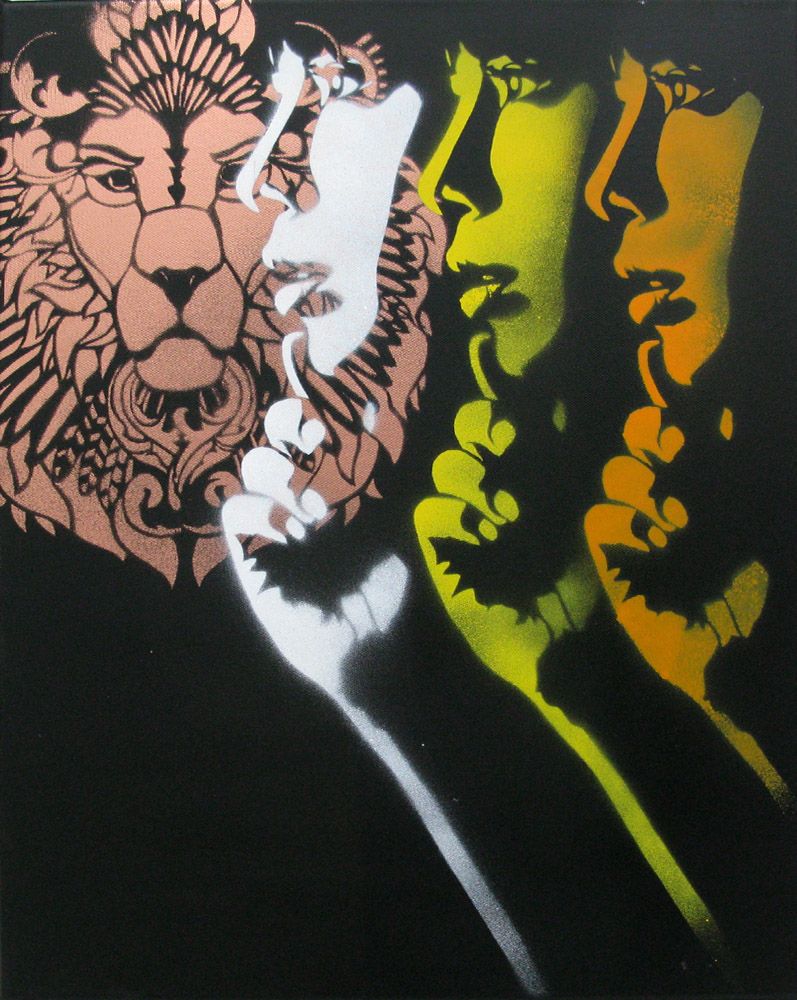 Tableau de KARO TRASS a pour titre Et si et si et si style street pop art, street art dim : KARO TRASSprix:250