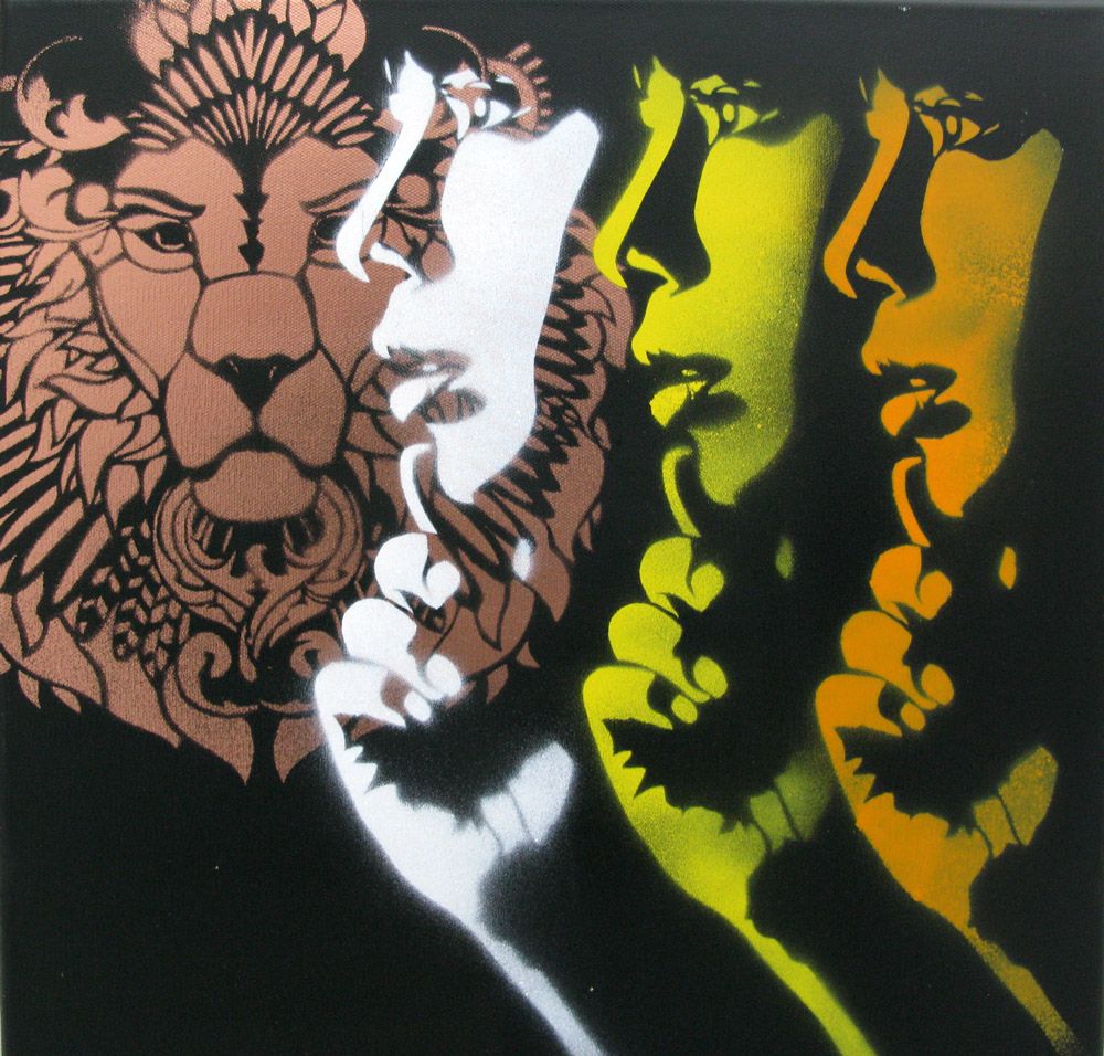 Tableau de KARO TRASS a pour titre Et si et si et si style street pop art, street art dim : KARO TRASSprix:250