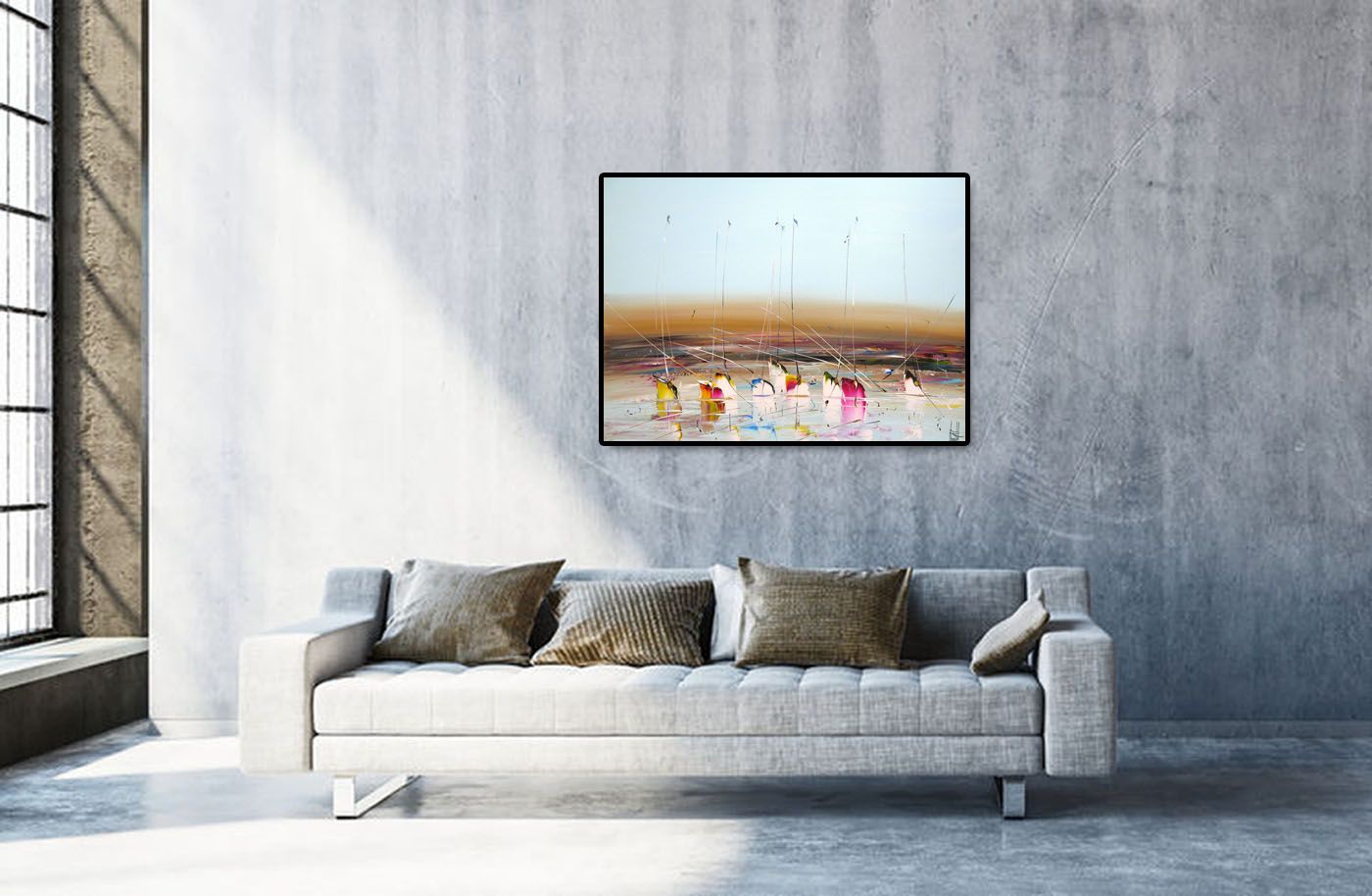 Tableau de F. BOUTET a pour titre MARINE ABSTRAITE style abstrait dim : F. BOUTETprix:1100