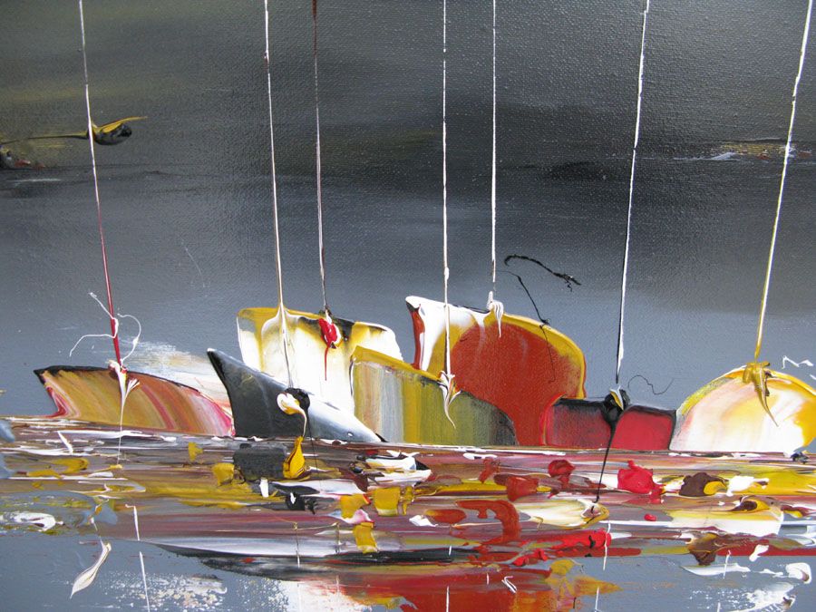Tableau de F. BOUTET a pour titre MARINE ABSTRAITE style no dim : F. BOUTETprix:750