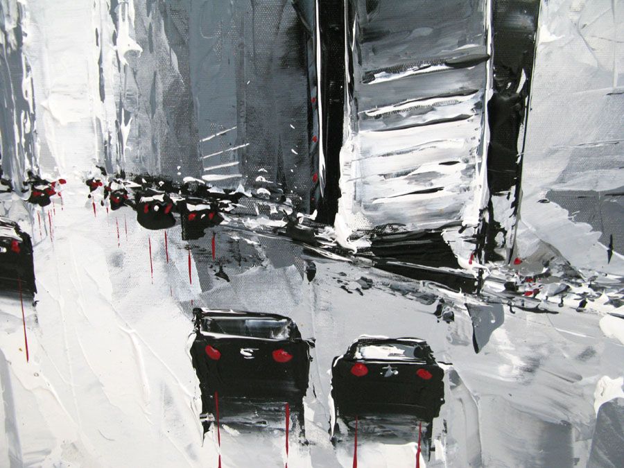 Tableau de F. BOUTET a pour titre PAYSAGE URBAIN style figuratif dim : F. BOUTETprix:1000