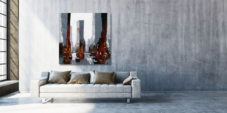 Tableau de F. BOUTET a pour titre CITY E style figuratif dim : F. BOUTETprix:1100