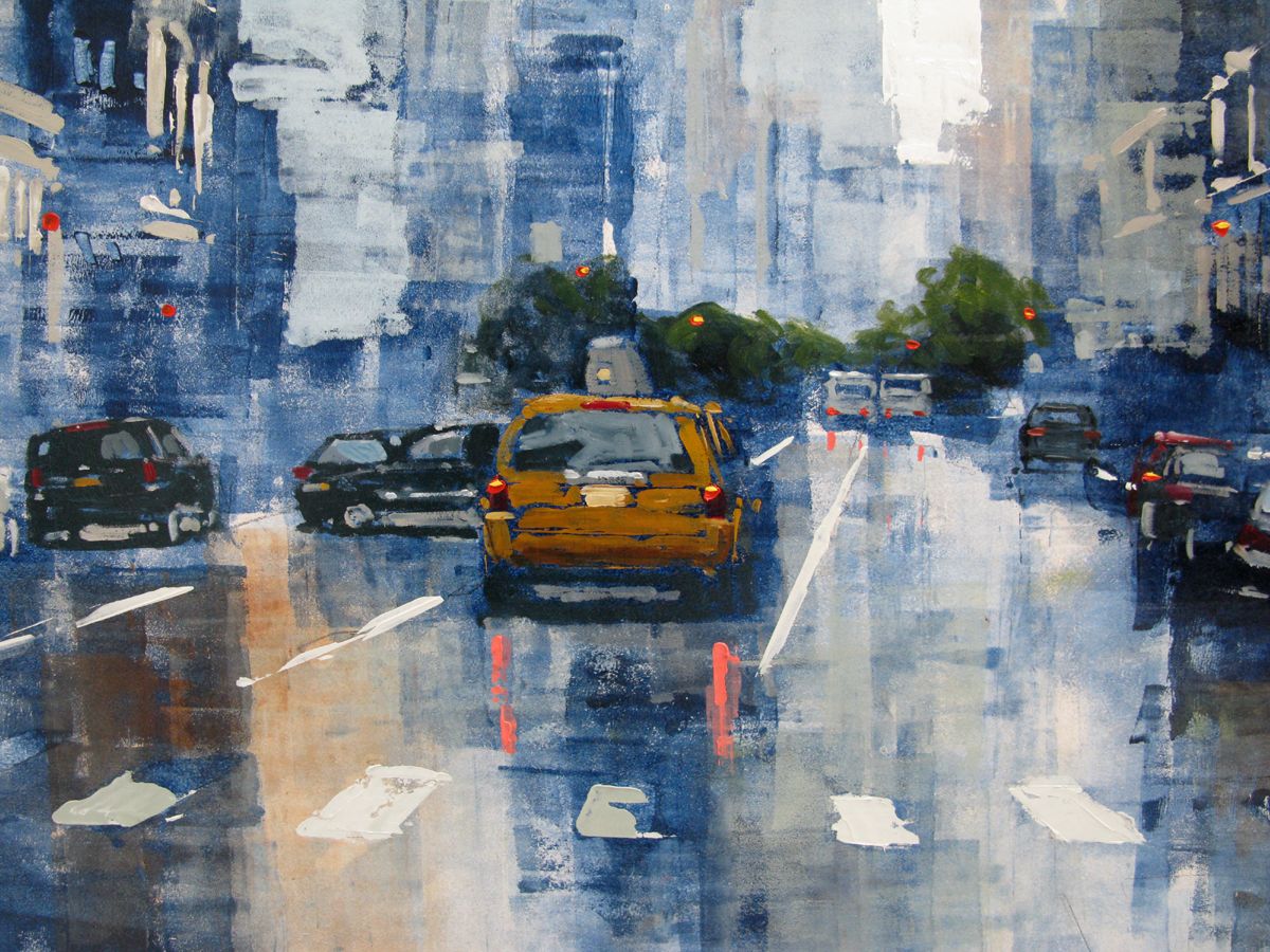 Tableau de ADRIEN FAVEAU a pour titre Fifth Avenue Atmosphere style figuratif, graphique dim : ADRIEN FAVEAUprix:2500