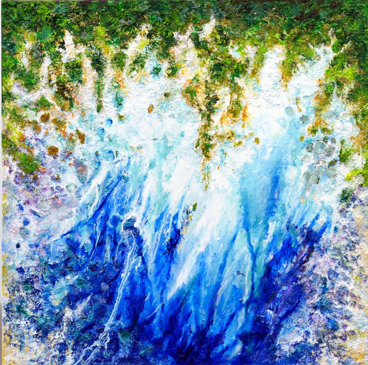 Tableau de Philippe Boliviera a pour titre Flux de Marrée style abstrait dim : Philippe Bolivieraprix:850