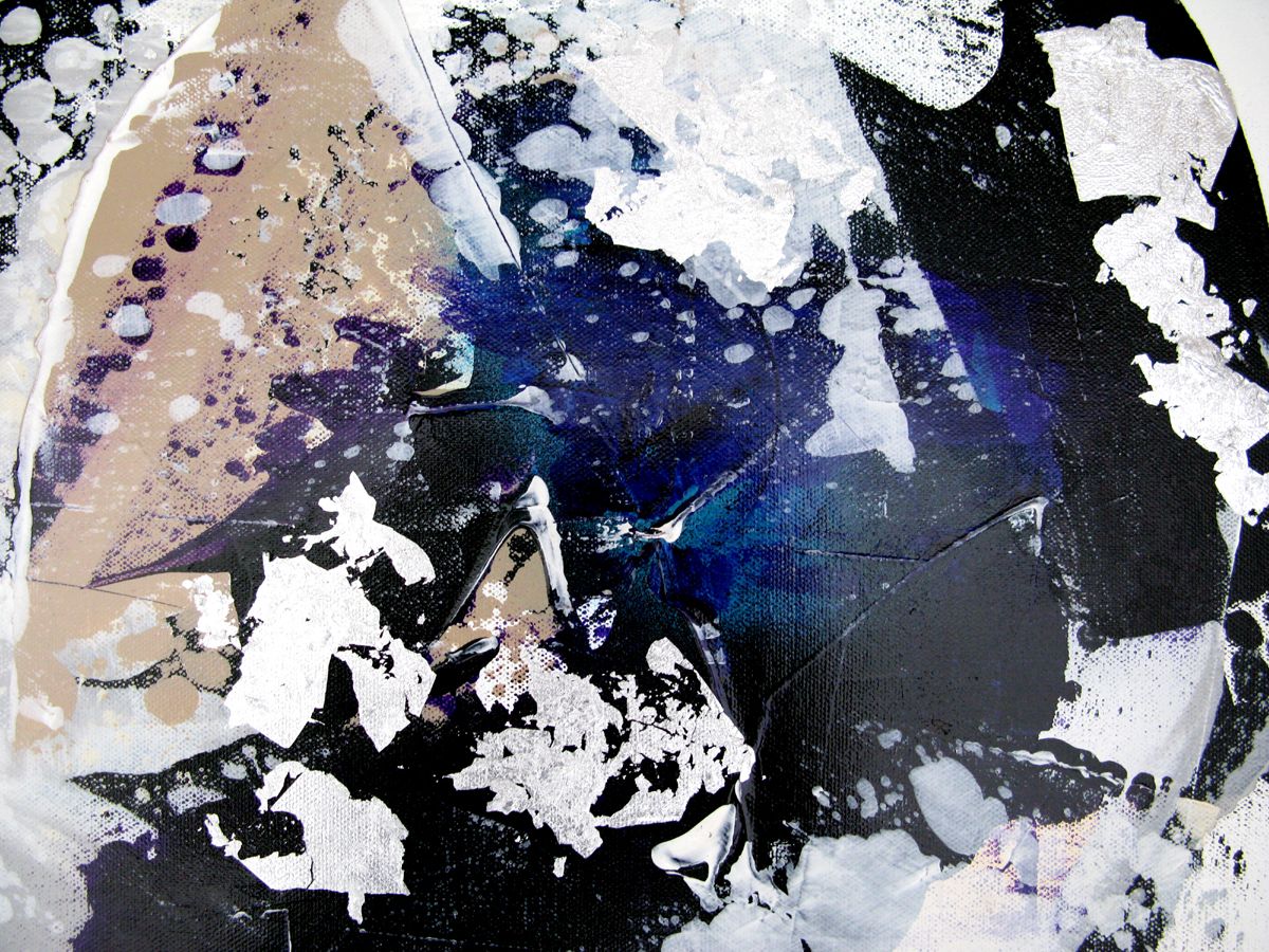 Tableau de CELINE WEBER a pour titre Fragments 10 - Midnight Blue style abstrait dim : CELINE WEBERprix:320