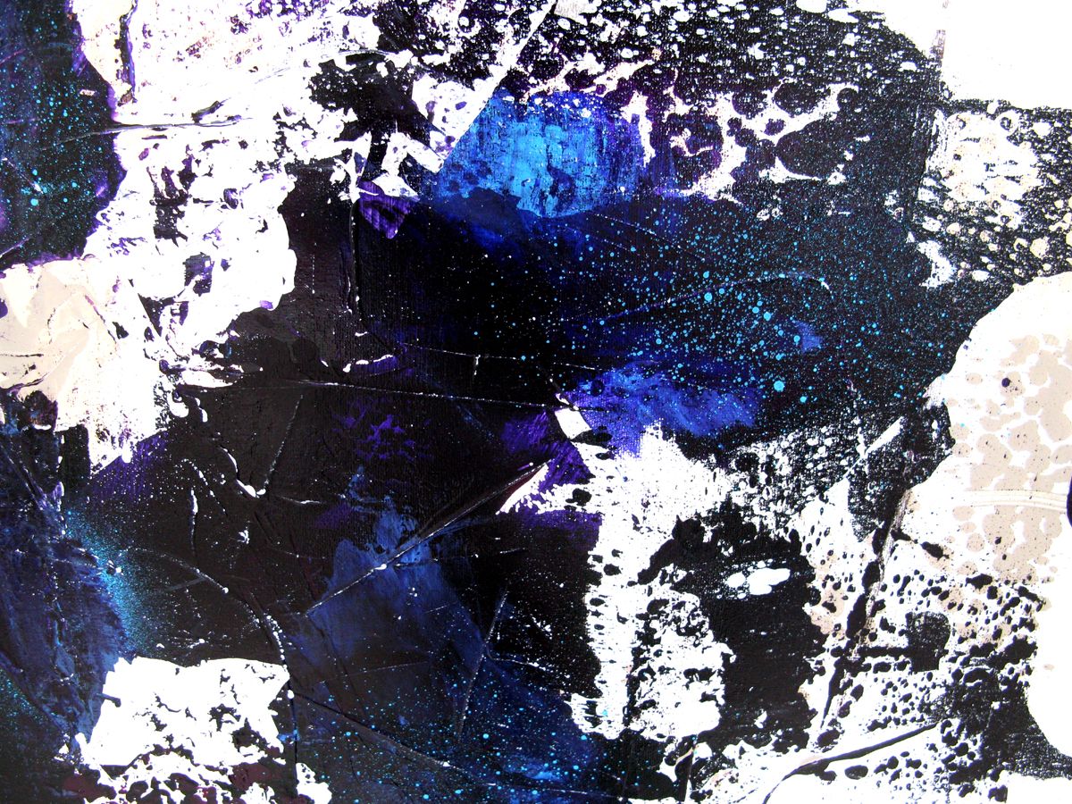 Tableau de CELINE WEBER a pour titre Fragments - Bleu smalt style abstrait dim : CELINE WEBERprix:900