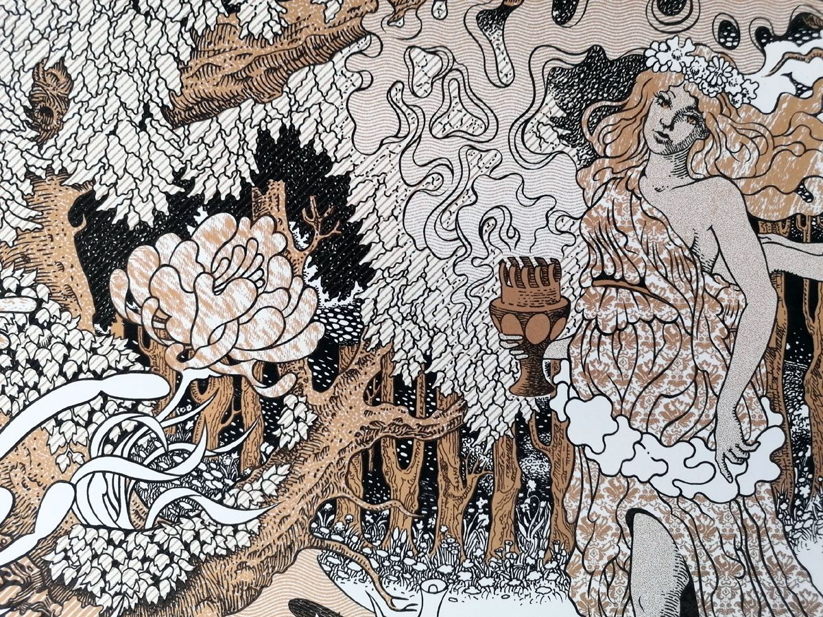 Editions d'art de CHUCK SPERRY a pour titre GHOSTS OF THE FOREST TEST GOLD style figuratif dim : CHUCK SPERRYprix:600